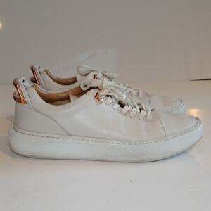 👟 Buscemi White Leather Low Top Sneakers | Copper Accents | IT 38